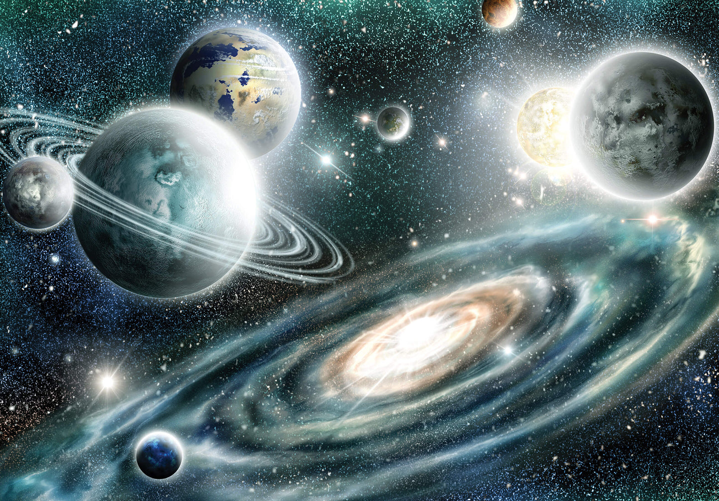 Space Planets Kids Bedroom Non-woven Photo Wallpaper