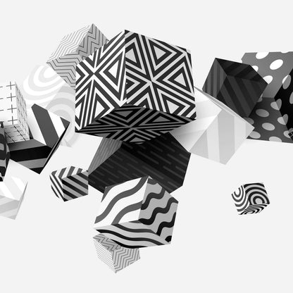 Black and White Cubes 3D & Abstract Non-woven Photo Wallpaper (W x H) 312 cm x 219 cm (123" x 86")