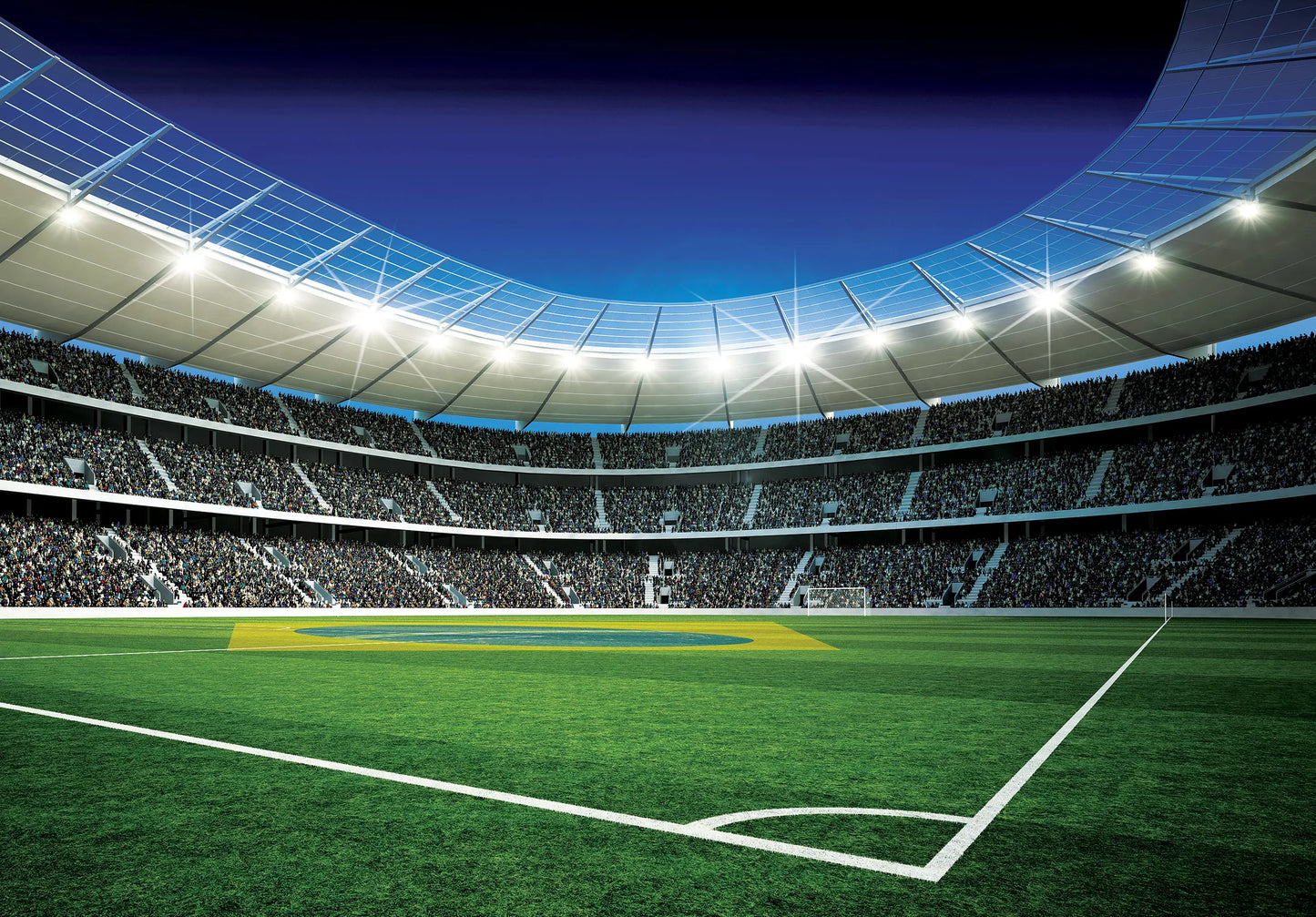 Football Stadium View Non-woven Photo Wallpaper (W x H) 368 cm x 254 cm (144" x 100")
