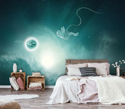 Space Walk Teen Cosmos Astronomy Non-woven Photo Wallpaper (W x H) 312 cm x 219 cm (123" x 86")