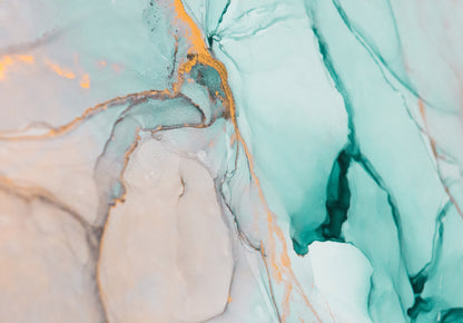 Light Ocean Blue Marble Non-woven Photo Wallpaper (W x H) 312 cm x 219 cm (123" x 86")