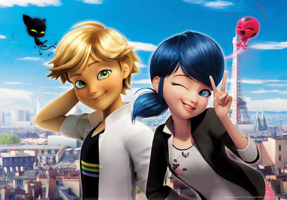 Miraculous Marinette and Cat Noir Children Non-woven Photo Wallpaper (W x H) 312 cm x 219 cm (123" x 86")
