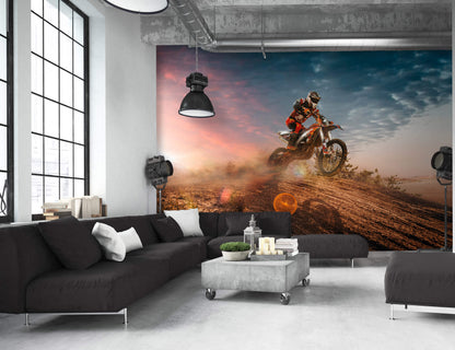 Motocross Offroad Teen Bedroom Cars & Transport Non-woven Photo Wallpaper Size Selection