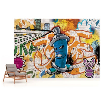 Graffiti Street Art Non-woven Photo Wallpaper (W x H) 312 cm x 219 cm (123" x 86")