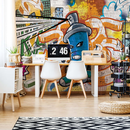 Graffiti Street Art Non-woven Photo Wallpaper (W x H) 312 cm x 219 cm (123" x 86")