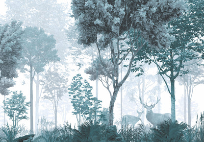 Green Forest Foggy Day photo wallpaper
