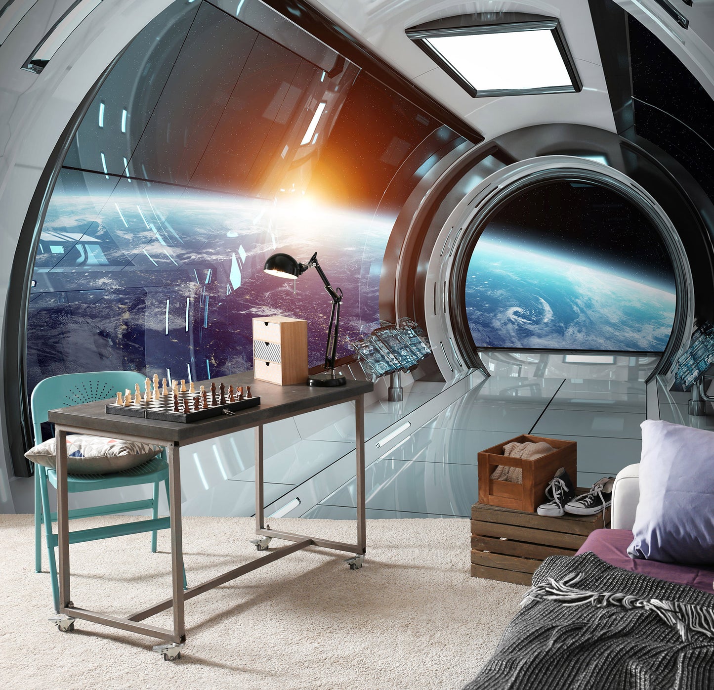 Space Exploration Spaceship Cosmos Astronomy Non-woven Photo Wallpaper (W x H) 312 cm x 219 cm (123" x 86")