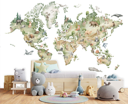 Animals map wallpaper