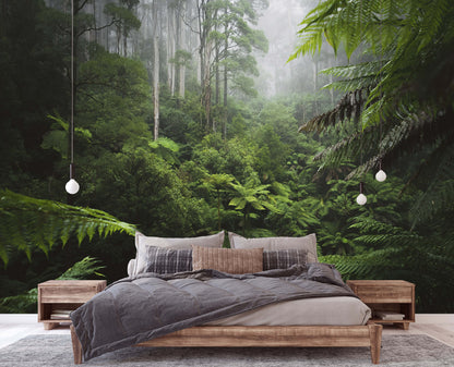 Green Jungle Living Room Nature Non-woven Photo Wallpaper