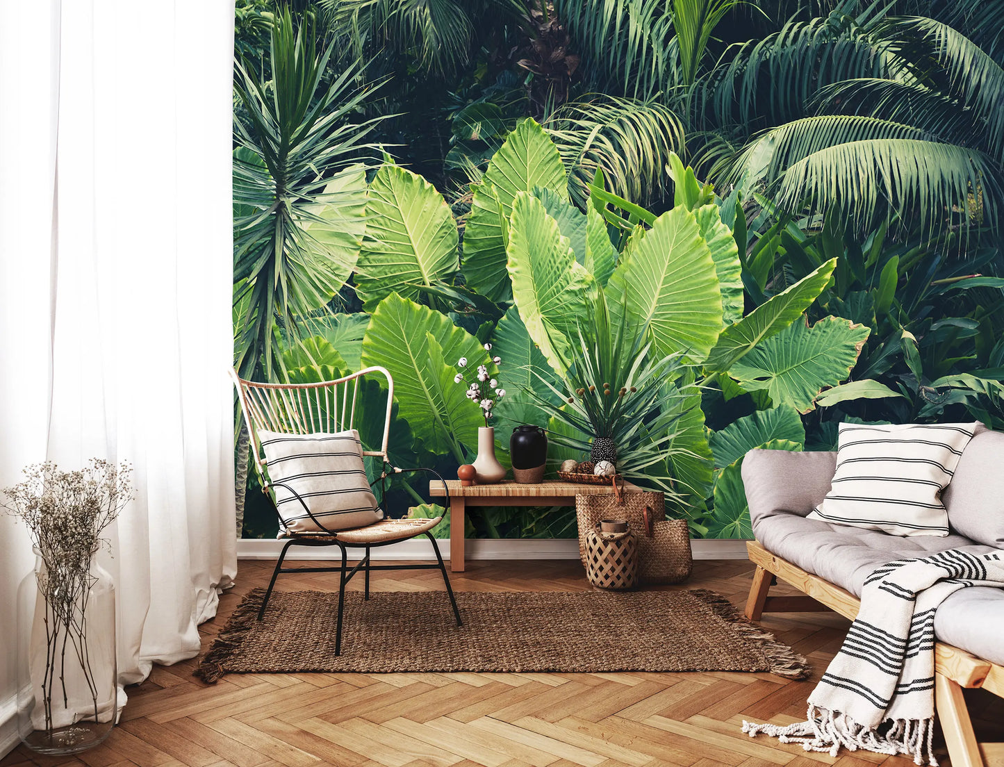 Botanical Bedroom Non-woven Photo Wallpaper (W x H) 312 cm x 219 cm (123" x 86")