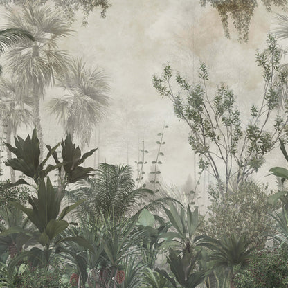 Jungle Botanical Rotten Faded Green Nature Non-woven Photo Wallpaper (W x H) 312 cm x 219 cm (123" x 86")