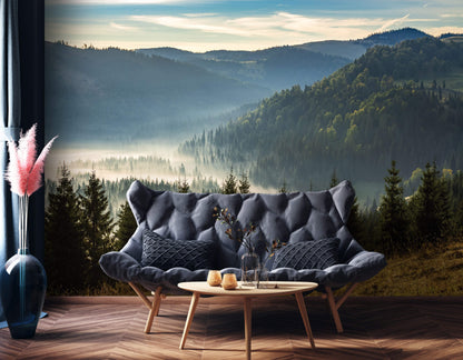 Mountain Forest Scenery Nature Non-woven Photo Wallpaper (W x H) 312 cm x 219 cm (123" x 86")