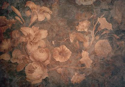 Rusty Vintage Floral Non-woven Photo Wallpaper (W x H) 312 cm x 219 cm (123" x 86")
