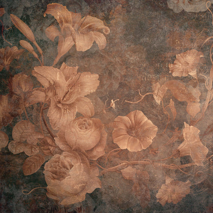 Rusty Vintage Floral Non-woven Photo Wallpaper (W x H) 312 cm x 219 cm (123" x 86")