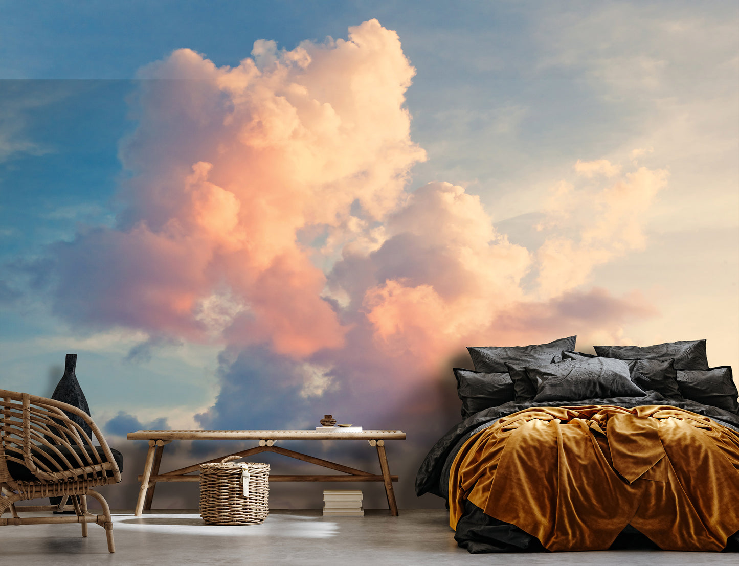 Cloudy Sky View Nature Non-woven Photo Wallpaper (W x H) 312 cm x 219 cm (123" x 86")