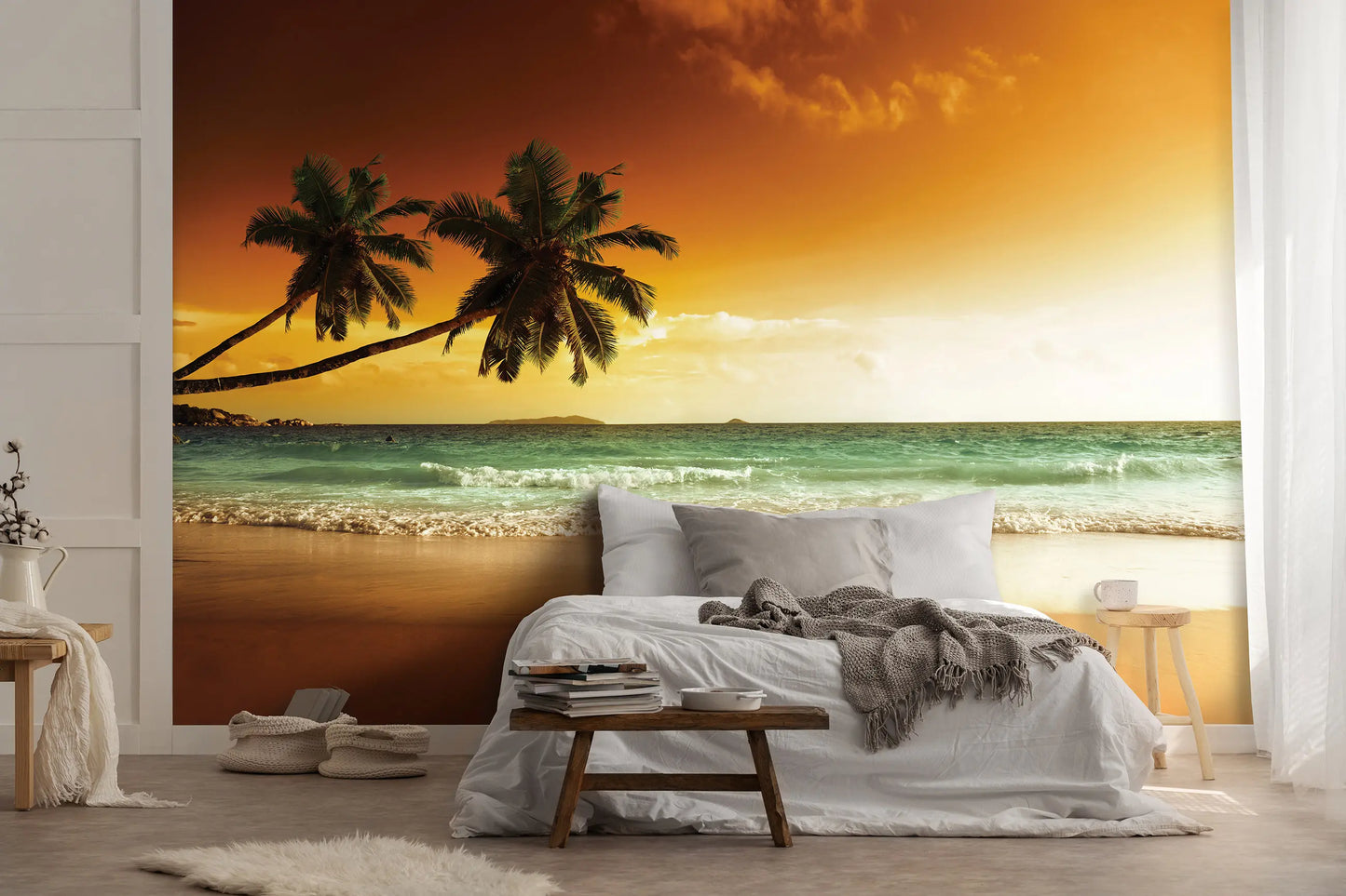 Sunrise on The Beach Non-woven Photo Wallpaper (W x H) 312 cm x 219 cm (123" x 86")