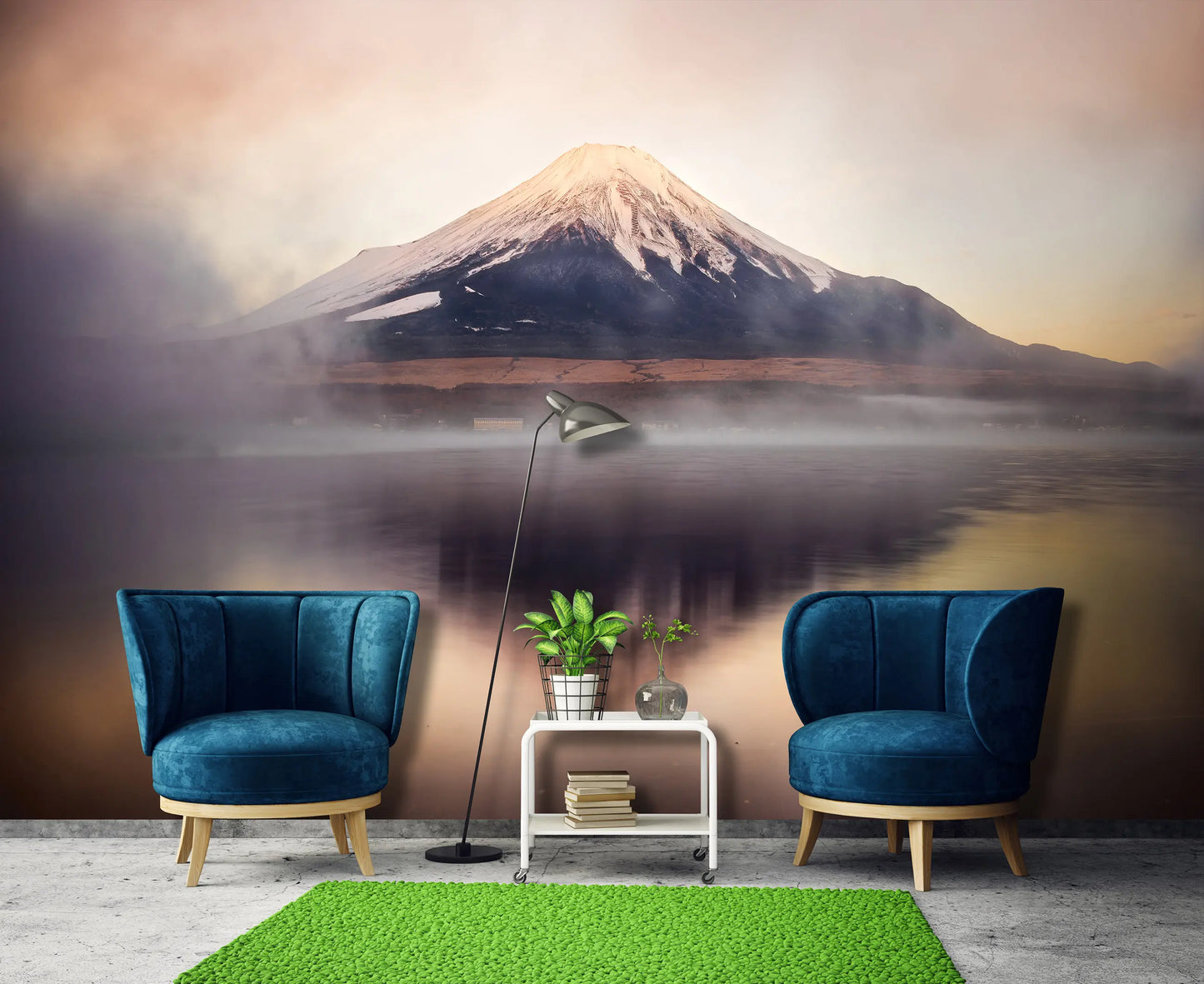 Mountain Living Room Non-woven Photo Wallpaper (W x H) 312 cm x 219 cm (123" x 86")
