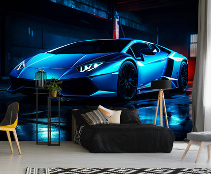 Super Sports Car Non-woven Photo Wallpaper (W x H) 312 cm x 219 cm (123" x 86")