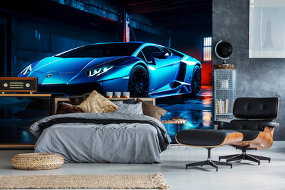 Super Sports Car Non-woven Photo Wallpaper (W x H) 312 cm x 219 cm (123" x 86")