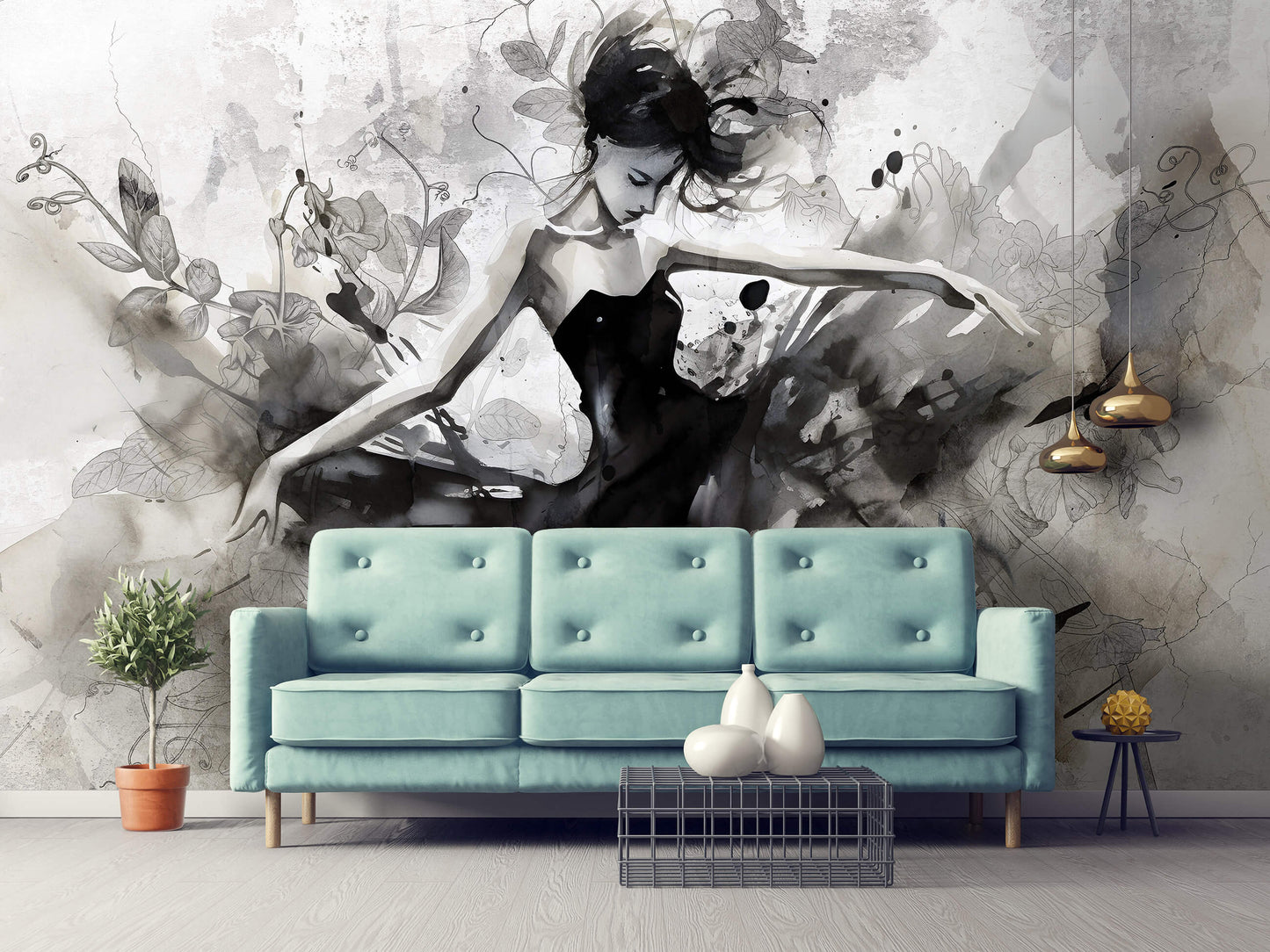 Dance Ballet Dancer Ballerina Non-woven Photo Wallpaper (W x H) 312 cm x 219 cm (123" x 86")