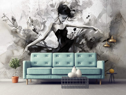 Ballet Dancer Ballerina Non-woven Photo Wallpaper (W x H) 312 cm x 219 cm (123" x 86")