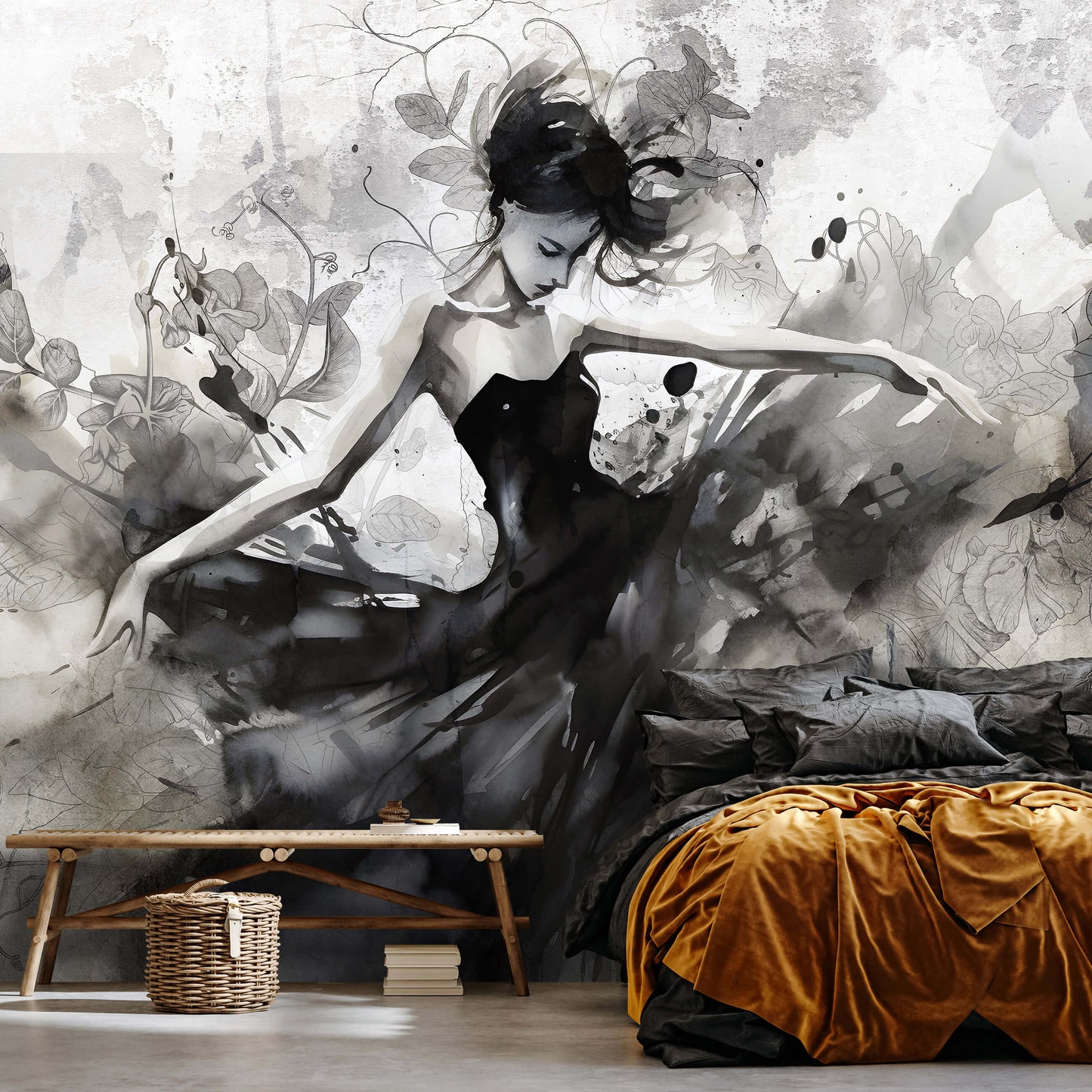 Dance Ballet Dancer Ballerina Non-woven Photo Wallpaper (W x H) 312 cm x 219 cm (123" x 86")