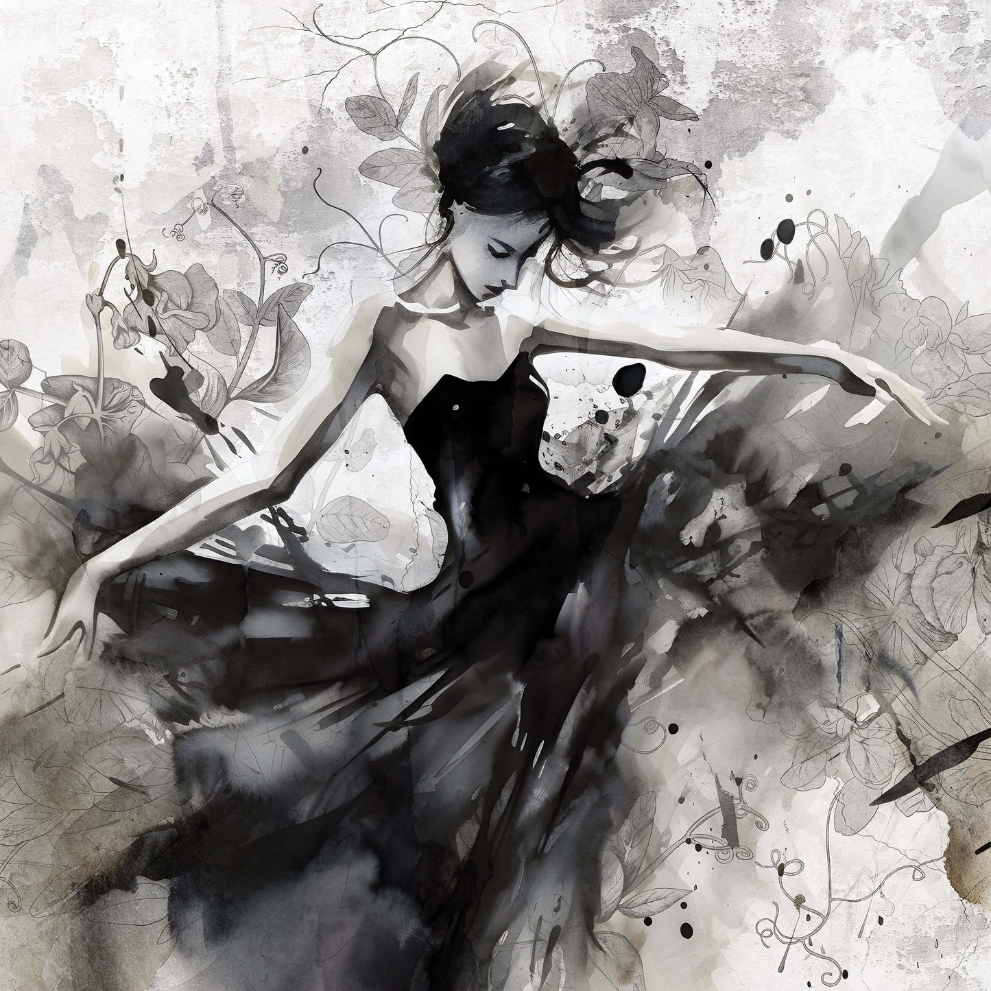 Dance Ballet Dancer Ballerina Non-woven Photo Wallpaper (W x H) 312 cm x 219 cm (123" x 86")