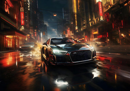 Tuned Sports Car Non-woven Photo Wallpaper (W x H) 312 cm x 219 cm (123" x 86")