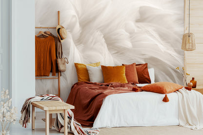 Delicate Feathers Design Living Room Animal Non-woven Photo Wallpaper (W x H) 312 cm x 219 cm (123" x 86")