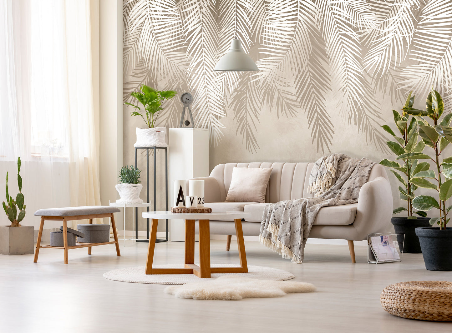 Botanical Design Dinning and Living Room  Non-woven Photo Wallpaper (W x H) 312 cm x 219 cm (123" x 86")