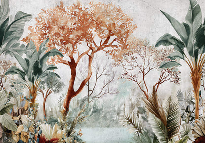 Botanical Design Dining and Living Room Nature Non-woven Photo Wallpaper (W x H) 312 cm x 219 cm (123" x 86")