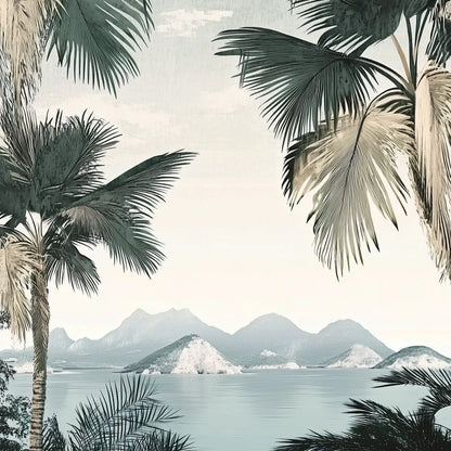 Large Palms Waiting Room and Reception Non-woven Photo Wallpaper (W x H) 312 cm x 219 cm (123" x 86")