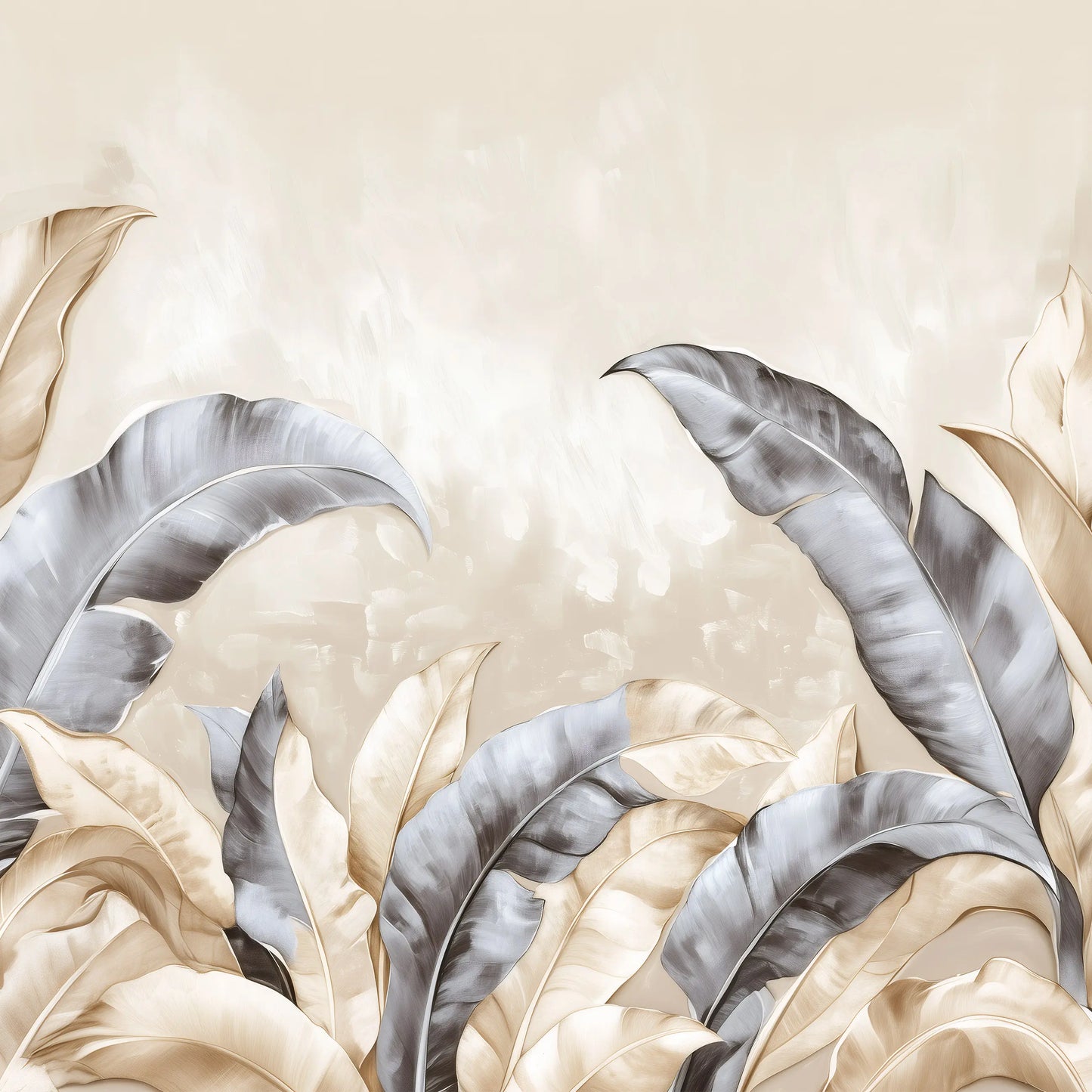 Lounge Large Leaves Botanical Non-woven Photo Wallpaper (W x H) 312 cm x 219 cm (123" x 86")