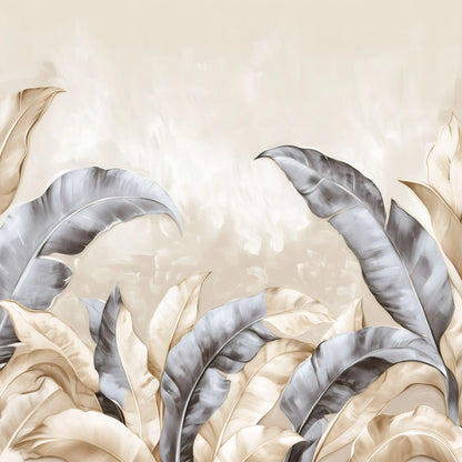 Lounge Large Leaves Botanical Non-woven Photo Wallpaper (W x H) 312 cm x 219 cm (123" x 86")