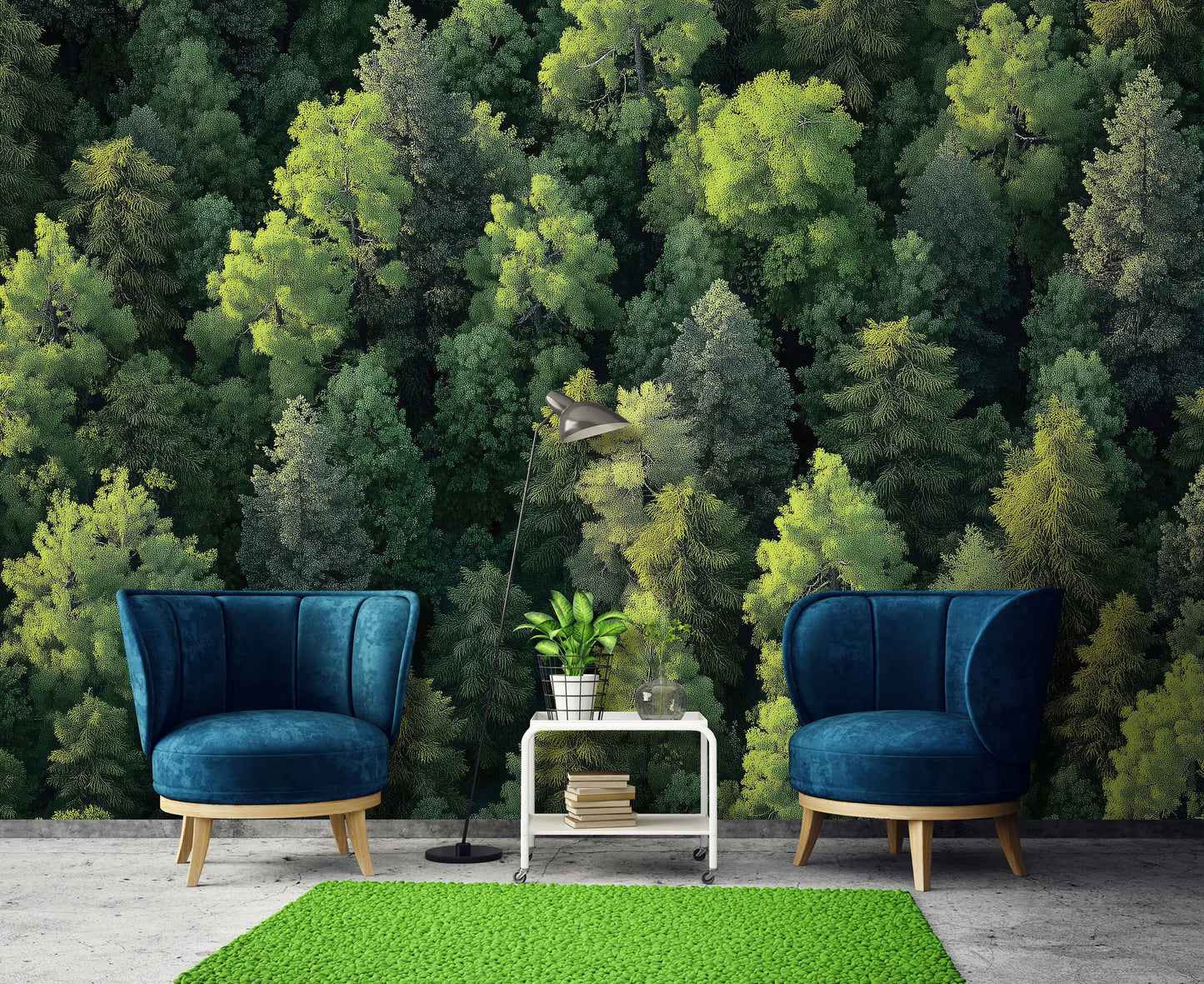 Green Trees Nature Non-woven Photo Wallpaper (W x H) 312 cm x 219 cm (123" x 86")