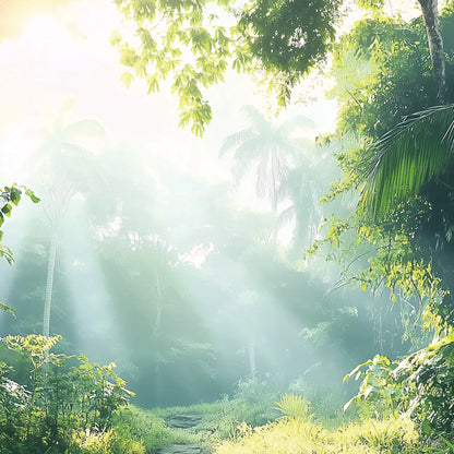 Sunny Summer Jungle Non-woven Photo Wallpaper (W x H) 312 cm x 219 cm (123" x 86")