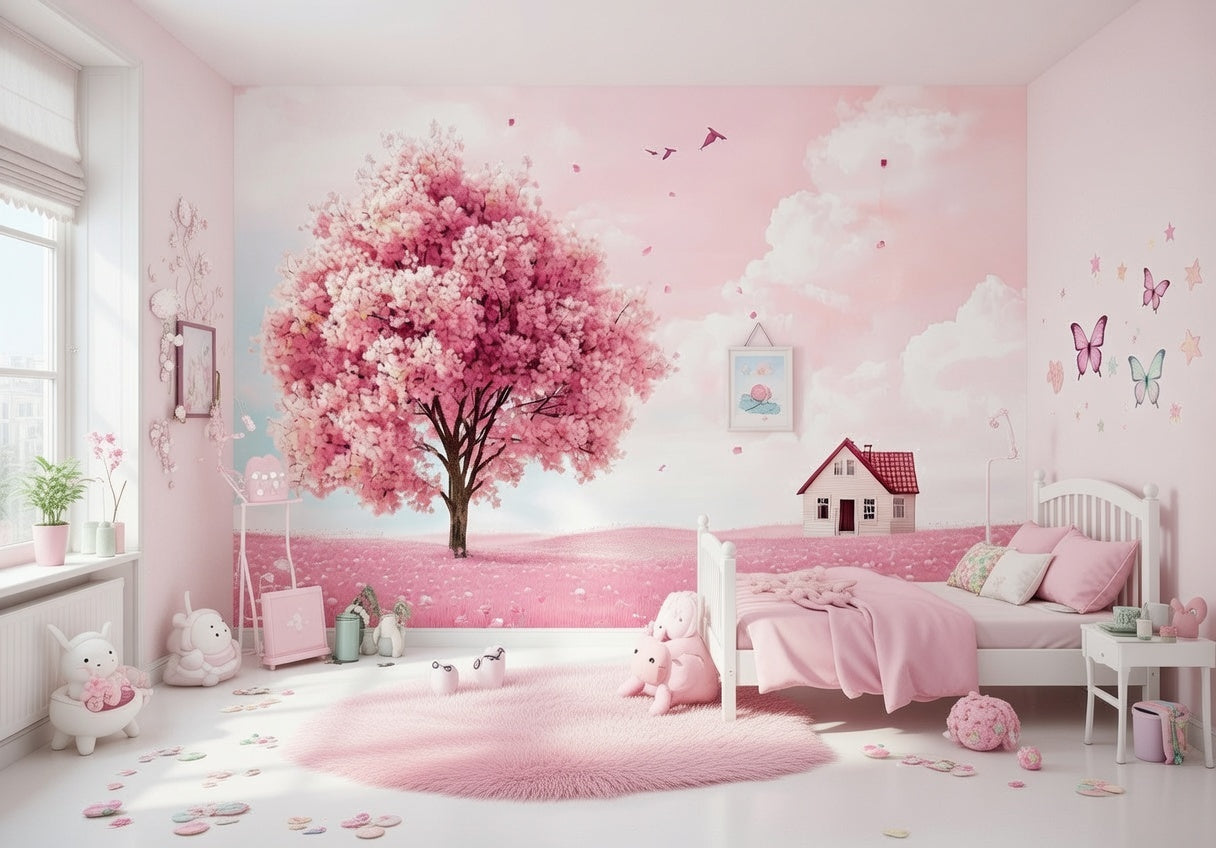 Pink bedroom Photo Wallpaper Ready Made