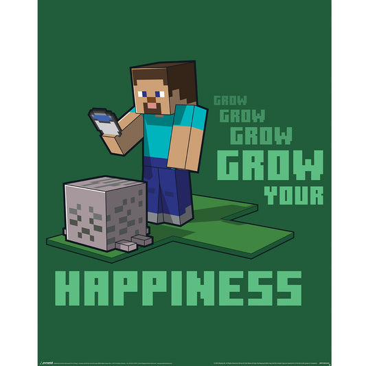 Minecraft Grow Your Hapiness Poster Minecraft