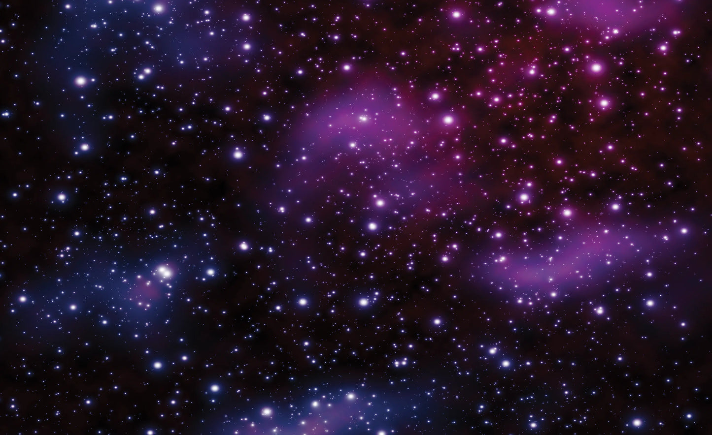 Starry night sky with purple nebula and stars