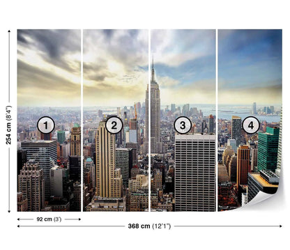 New York City Skyline Living Room Cityscape Non-woven Photo Wallpaper Size Selection