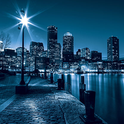 Night City Skyline View Cityscape Non-woven Photo Wallpaper Size Slection