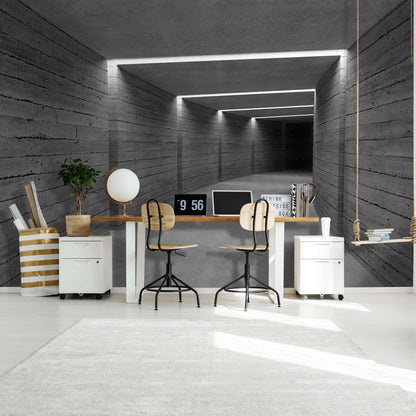 Grey Concrete Tunnel Home Office 3D 3D & Abstract Non-woven Photo Wallpaper Size Selection