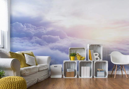 Blue Cloudy Sky Nature Non-woven Photo Wallpaper (W x H) 368 cm x 254 cm (144" x 100")