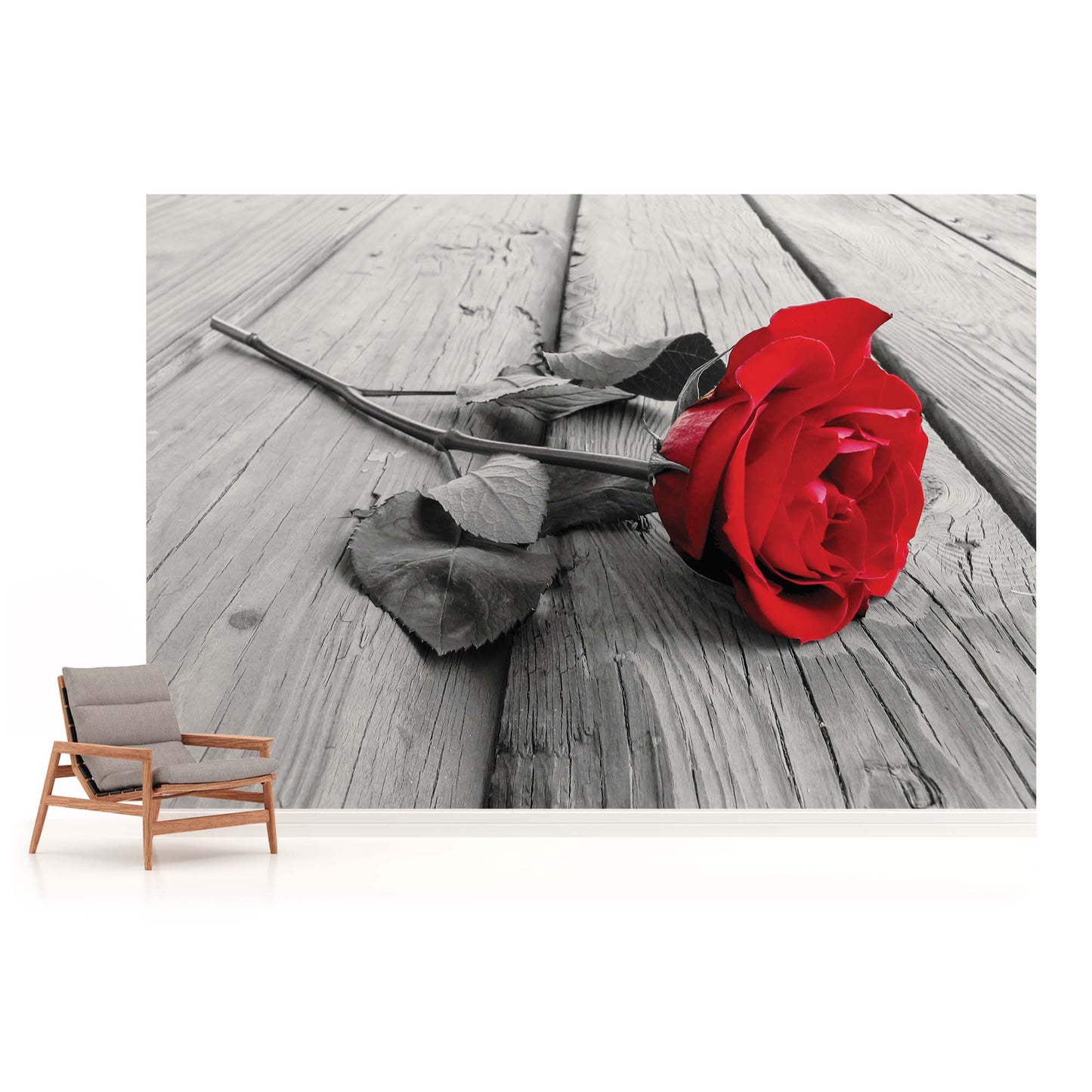 Red Rose Floral Floral Non-woven Photo Wallpaper (W x H) 312 cm x 219 cm (123" x 86")