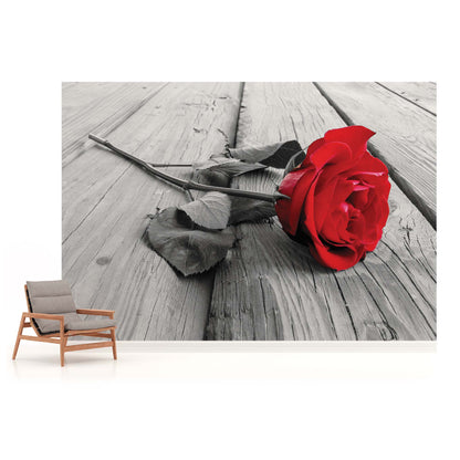 Red Rose Floral Floral Non-woven Photo Wallpaper (W x H) 312 cm x 219 cm (123" x 86")