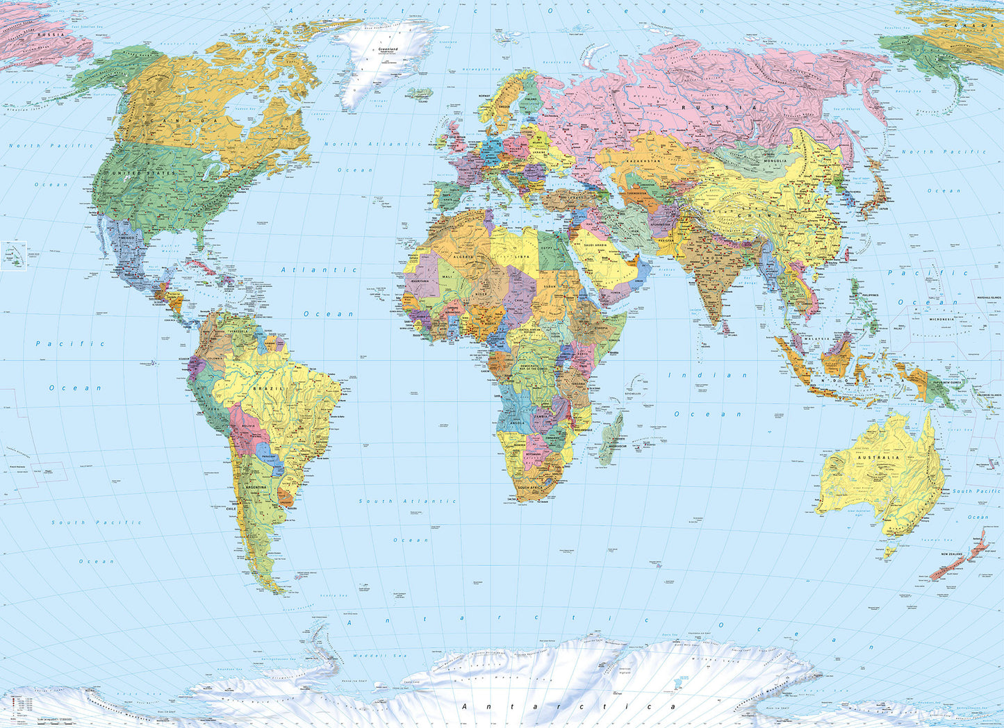 Political Map Of The World Home Office Photo Wallpaper
