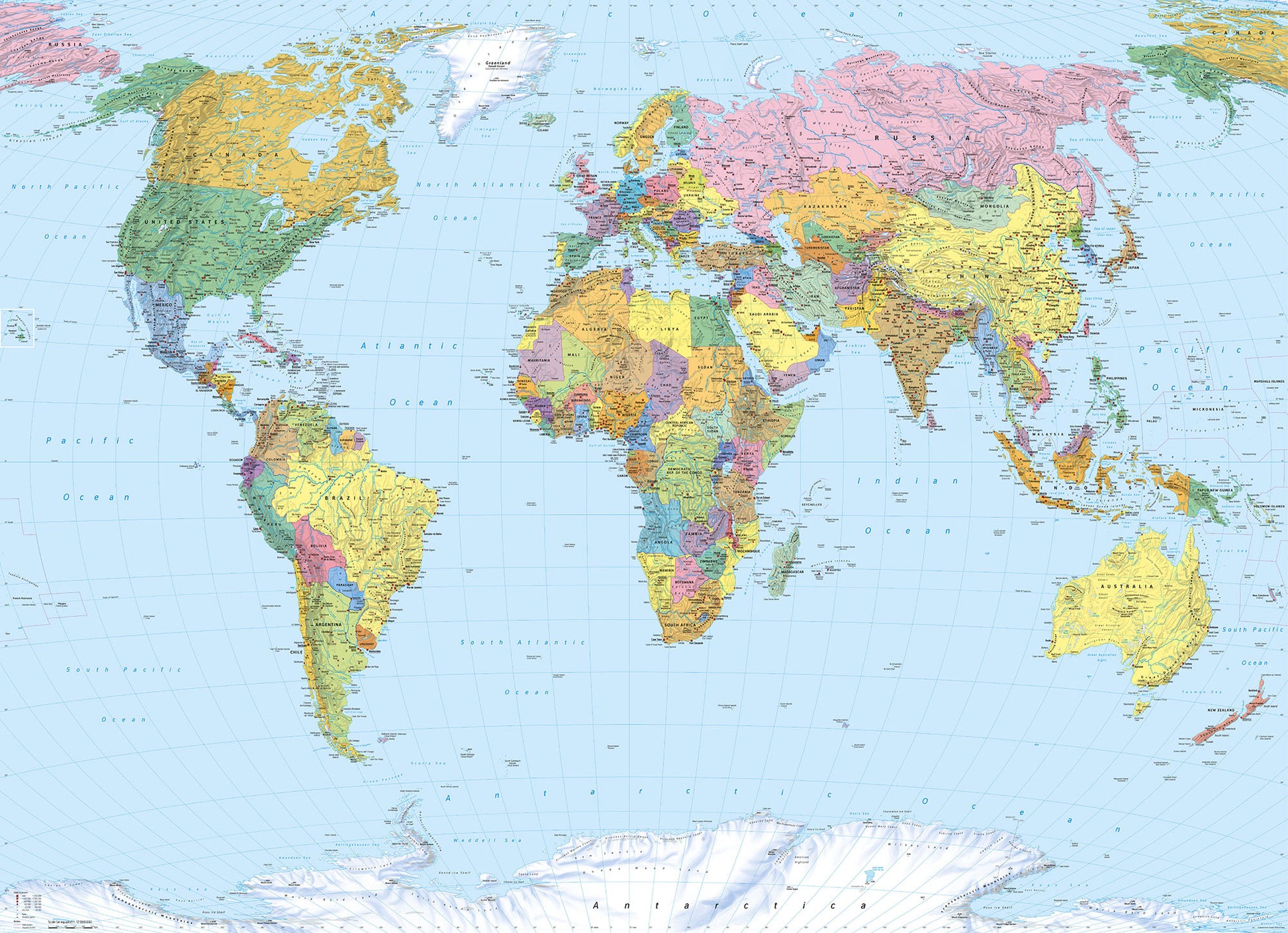 Political Map Of The World Home Office Photo Wallpaper