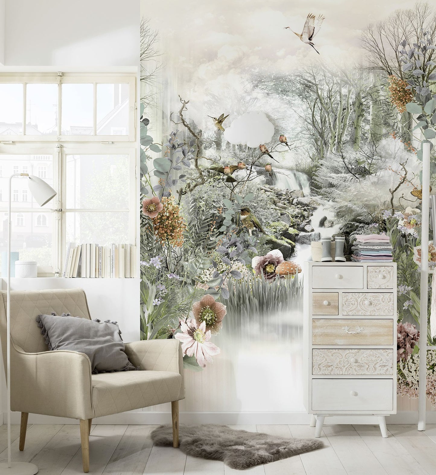 Japanese Winter Garden Photo Wallpaper (W x H) 184cm x 254cm (72" x 100")