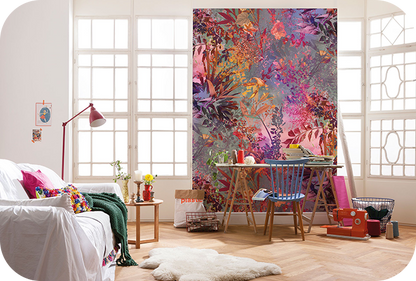 Wild Garden Red Plants Photo Wallpaper (W x H) 184cm x 254cm (72" x 100")