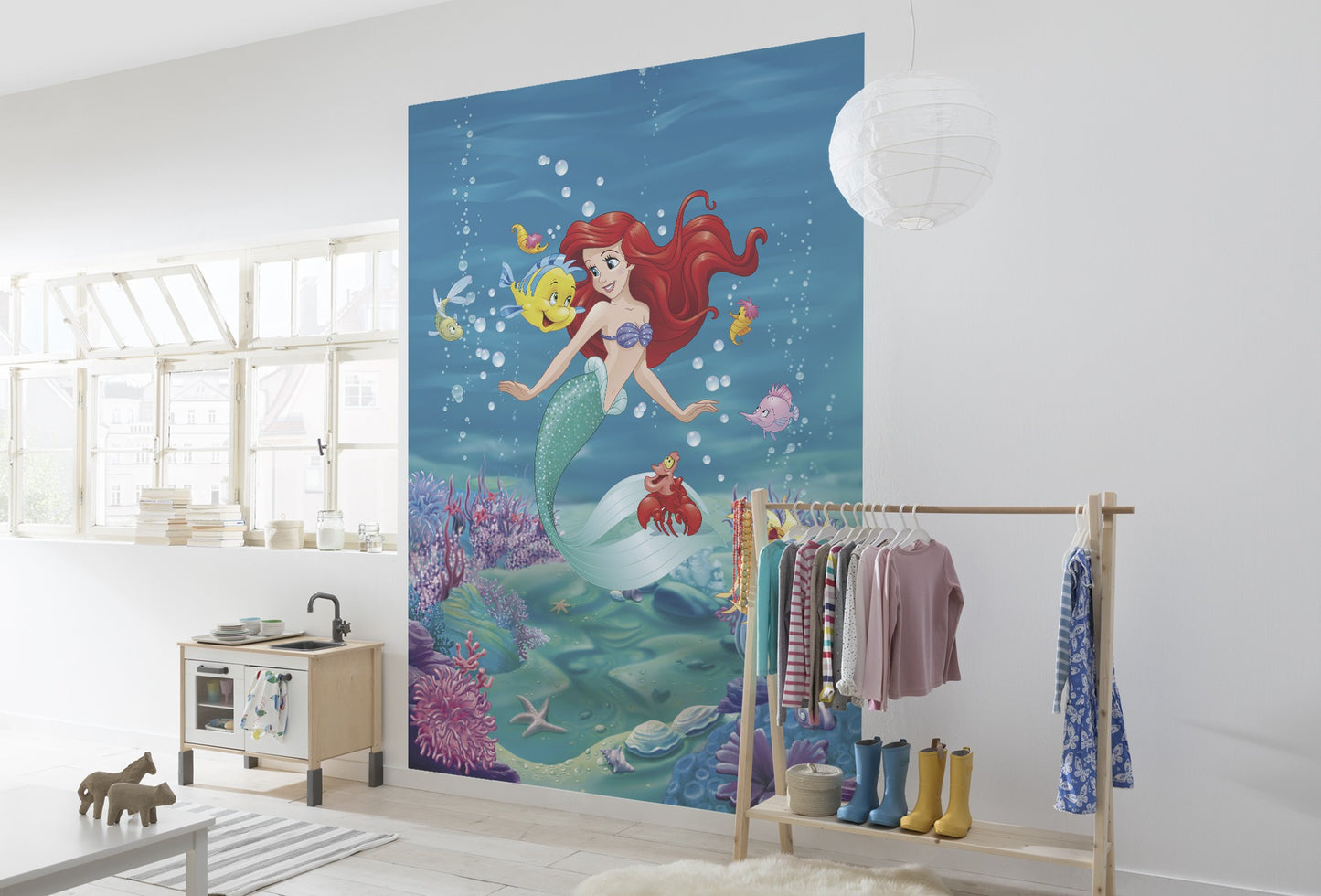 Children's bedroom mermaid mural photo wallpaper